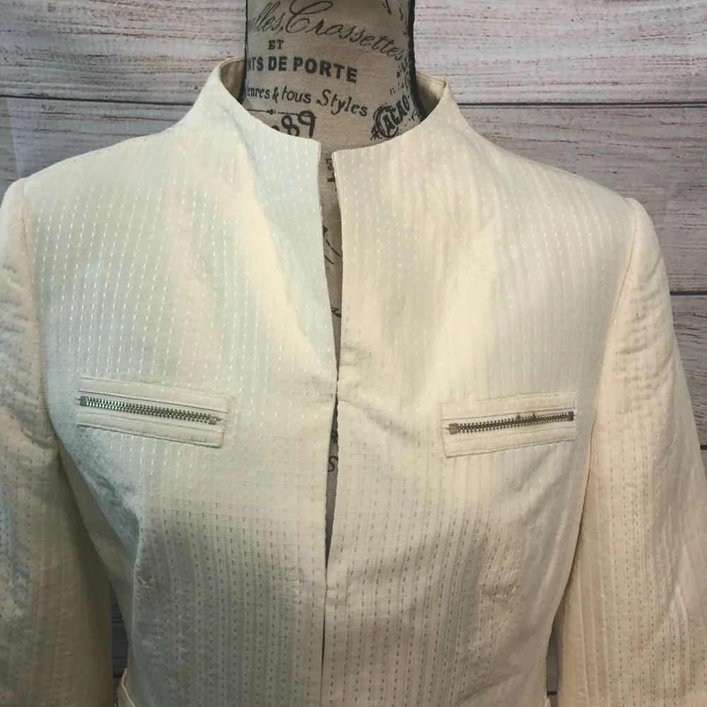 Classiques Entier Atelier Jacket Blazer Zip Silk Size Small Cream